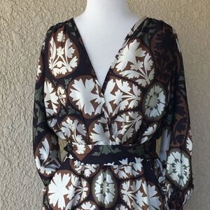 Melissa Masse‎ Maxi Long Sleeve Wrap Dress Small